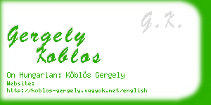 gergely koblos business card