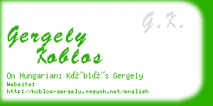 gergely koblos business card